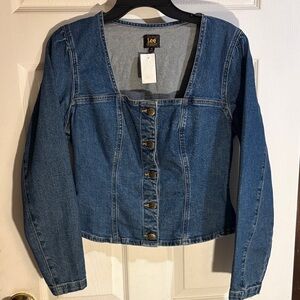 Lee Women's Dark Blue Square-Neck Denim Shirt NWT Medium